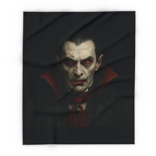 Spooky Vampire Arctic Fleece Blanket | Cozy Halloween Decor, Gothic Home Accent, Warm Throw for Movie Nights, Vampiric Gifts