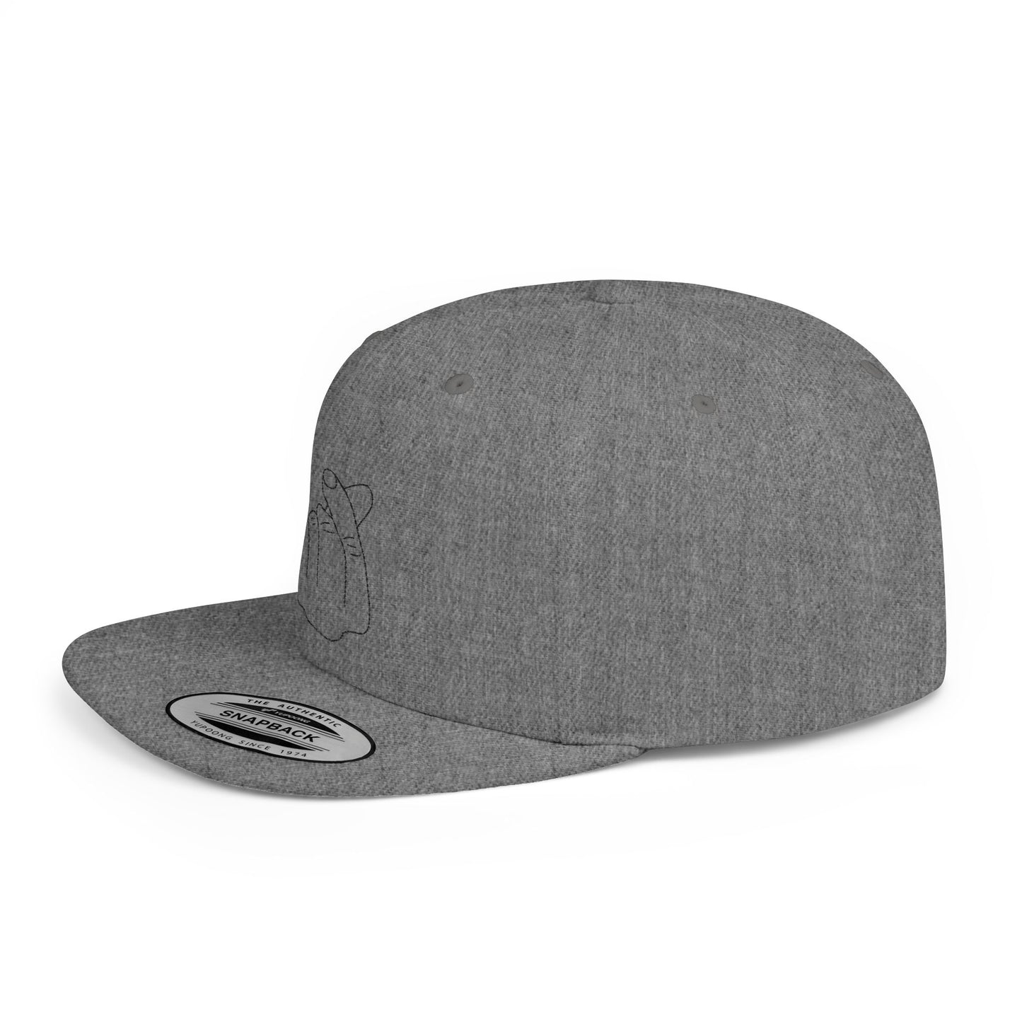 Minimalist Hand Gesture Flat Bill Snapback Hat - TRV