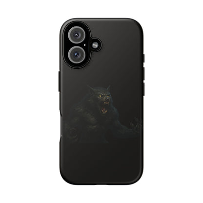Werewolf Phone Case, Tough Cases, Black Panther Design, Gift for Animal Lovers, Phone Accessories, Fierce Phone Protection - TRV
