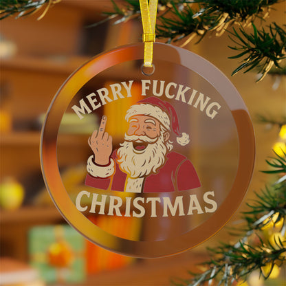 Sarcastic Glass Ornaments, Funny Christmas Decor, Swearing Holiday Baubles, Inappropriate Xmas Ornaments, Mature Ornaments for Tree - TRV