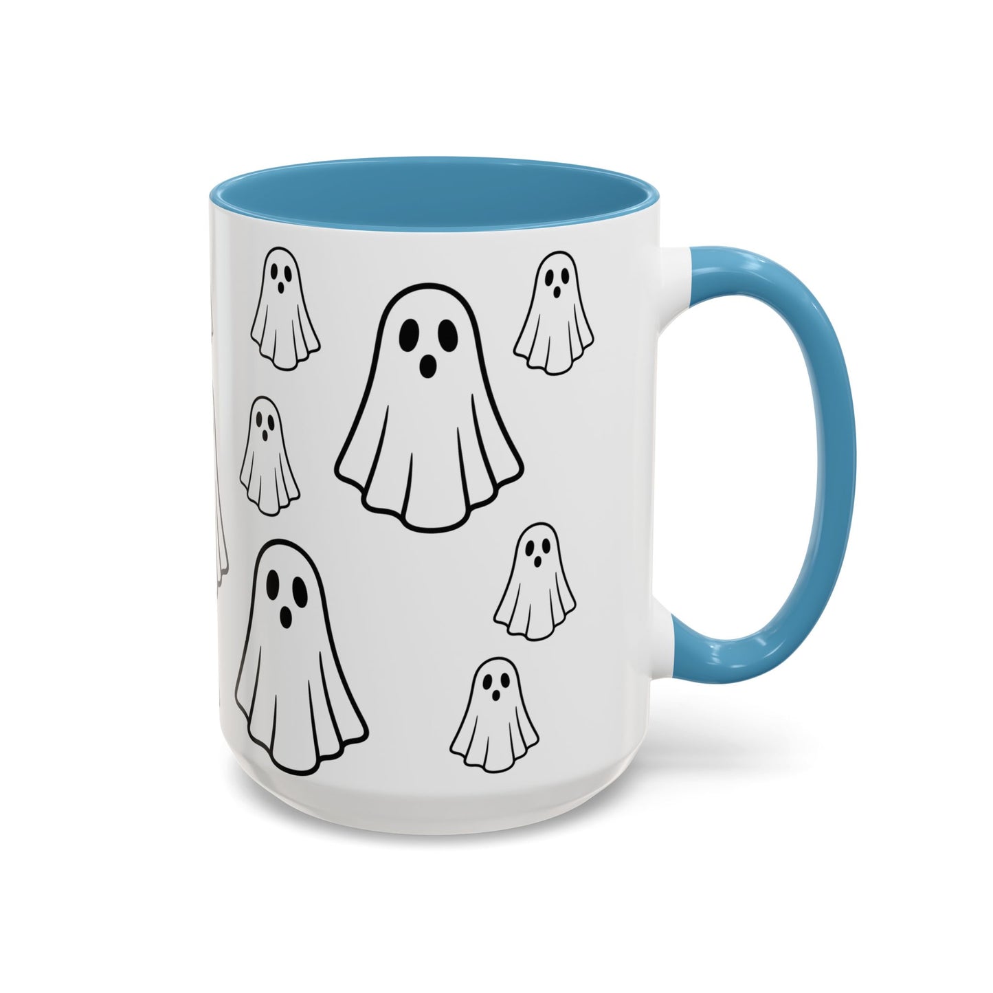 Cute Ghost Accent Coffee Mug, Halloween Mug, Spooky Drinkware, Gift for Ghost Lovers, Seasonal Decor, Unique Coffee Cup - TRV