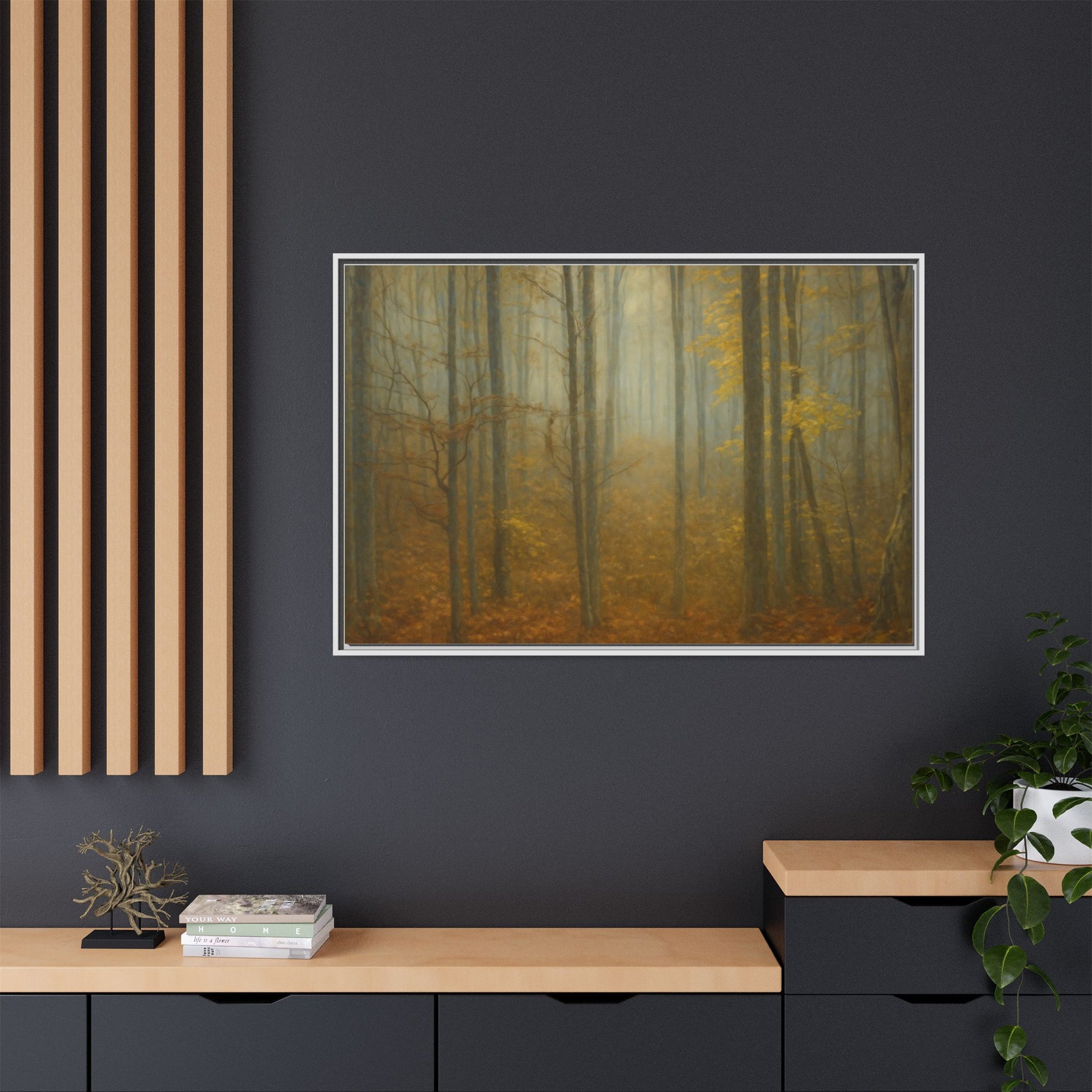 Framed Matte Canvas Art | Serenity in the Forest | Nature Wall Decor, Home Gallery, Cozy Living Room, Gift for Nature Lovers - TRV