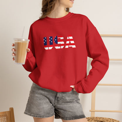 USA Flag Unisex Crewneck Sweatshirt, Cozy Apparel, Casual Wear, Independence Day Gift, Americana Style