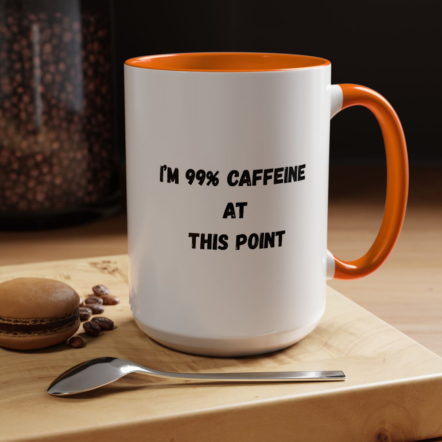 I'm 99% Caffeine Coffee Mug - Funny Gift for Coffee Lovers, Black Accent Mug, Office Humor, Caffeine Addict, Birthday Gift