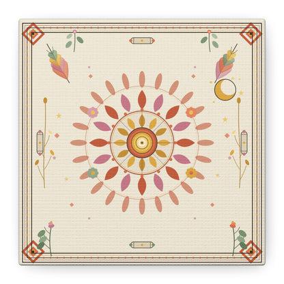 Boho Sun Mandala Matte Canvas