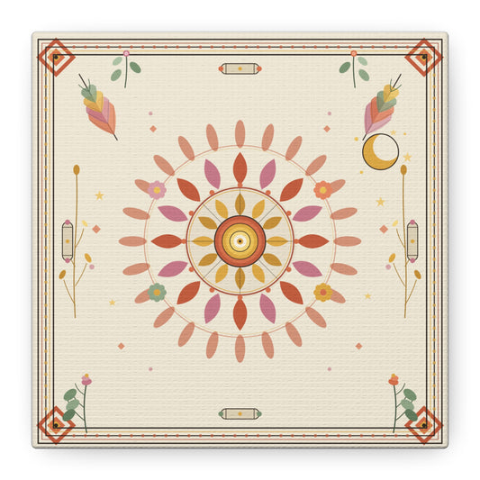 Boho Sun Mandala Matte Canvas