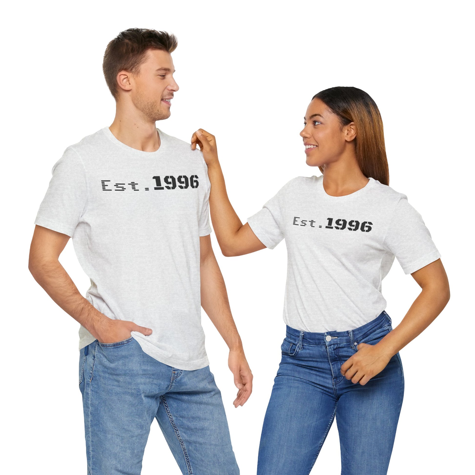 Unisex Jersey Tee - 'Est. 1996' Graphic Shirt, Birthday Gift, Casual Wear, Vintage Style, Retro Fashion, Gift for Him/Her - TRV