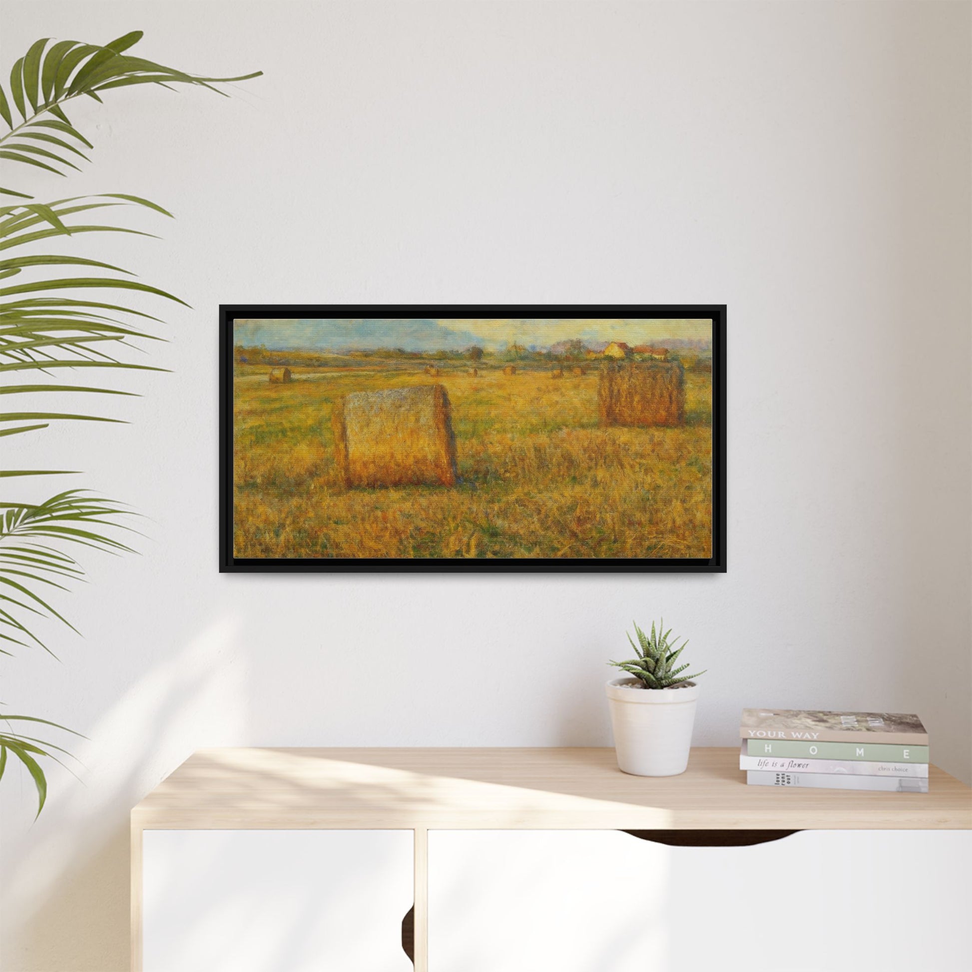 Framed Matte Canvas Wall Art - Rustic Farm Landscape, Country Decor, Home Gallery, Gift for Nature Lovers, Housewarming Decor - TRV