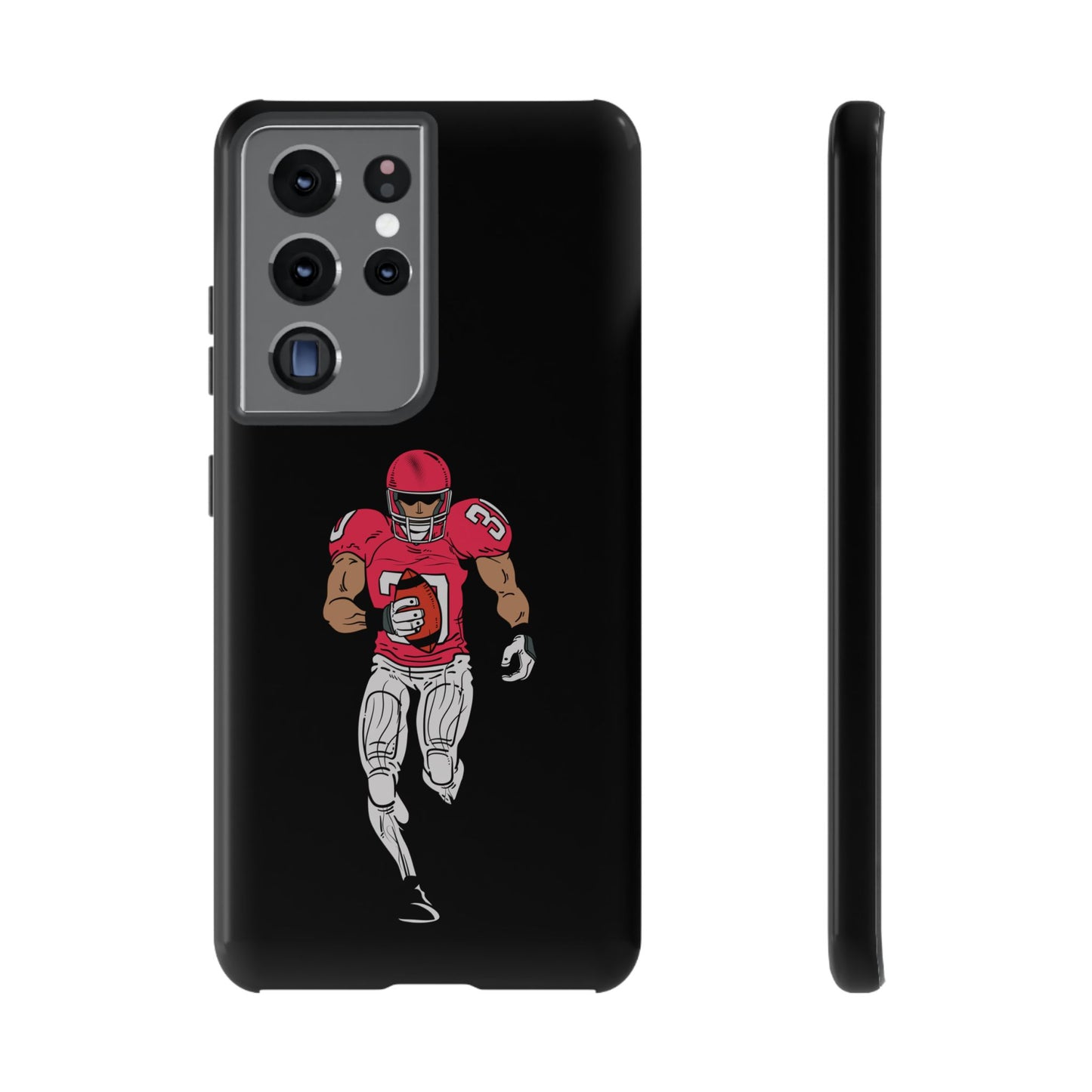 Football Player Tough Phone Case – Protective Black Sports iPhone Case