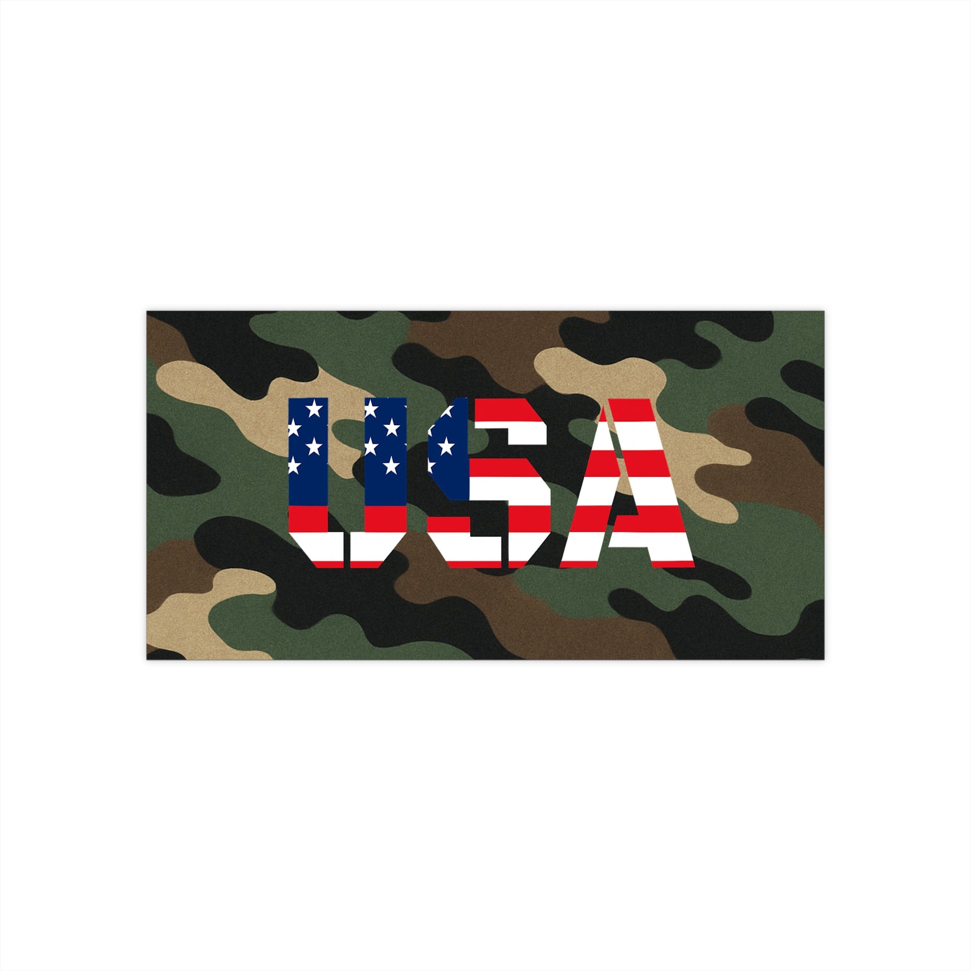 Patriotic USA Camo Bumper Stickers | Car Decor, Military Style, Outdoor Adventure, Independence Day, Gifts for Veterans - TRV