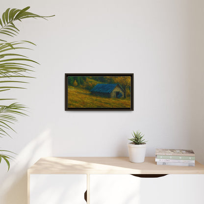 Framed Matte Canvas Print, Rustic Artwork, Farmhouse Decor, Nature Wall Art, Gift for Home, Autumn Decor, Landscape Painting