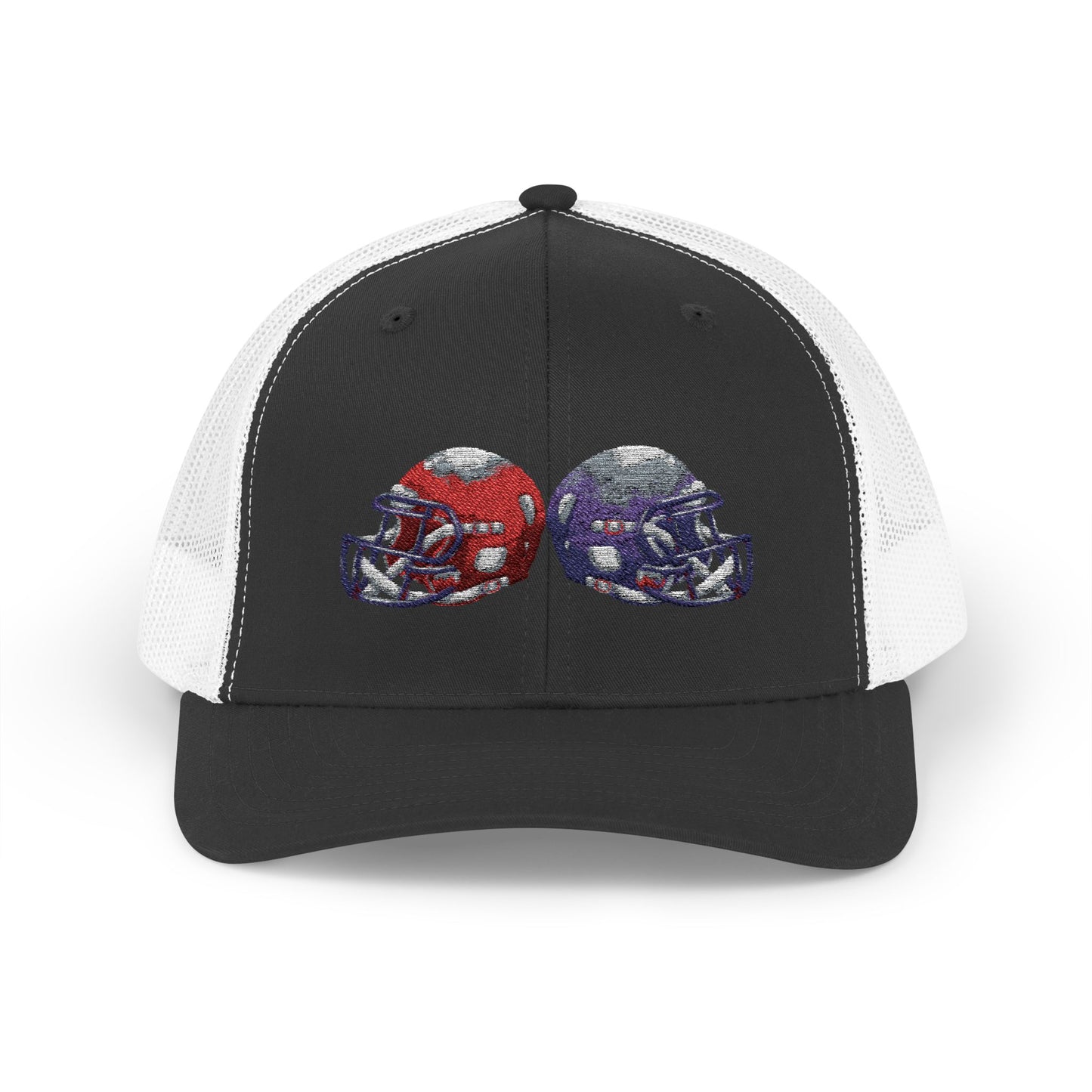 Sporty Snapback Trucker Cap with Football Helmets, Baseball Cap, Outdoor Activity Hat, Gift for Sports Fans, Team Spirit Wear - TRV