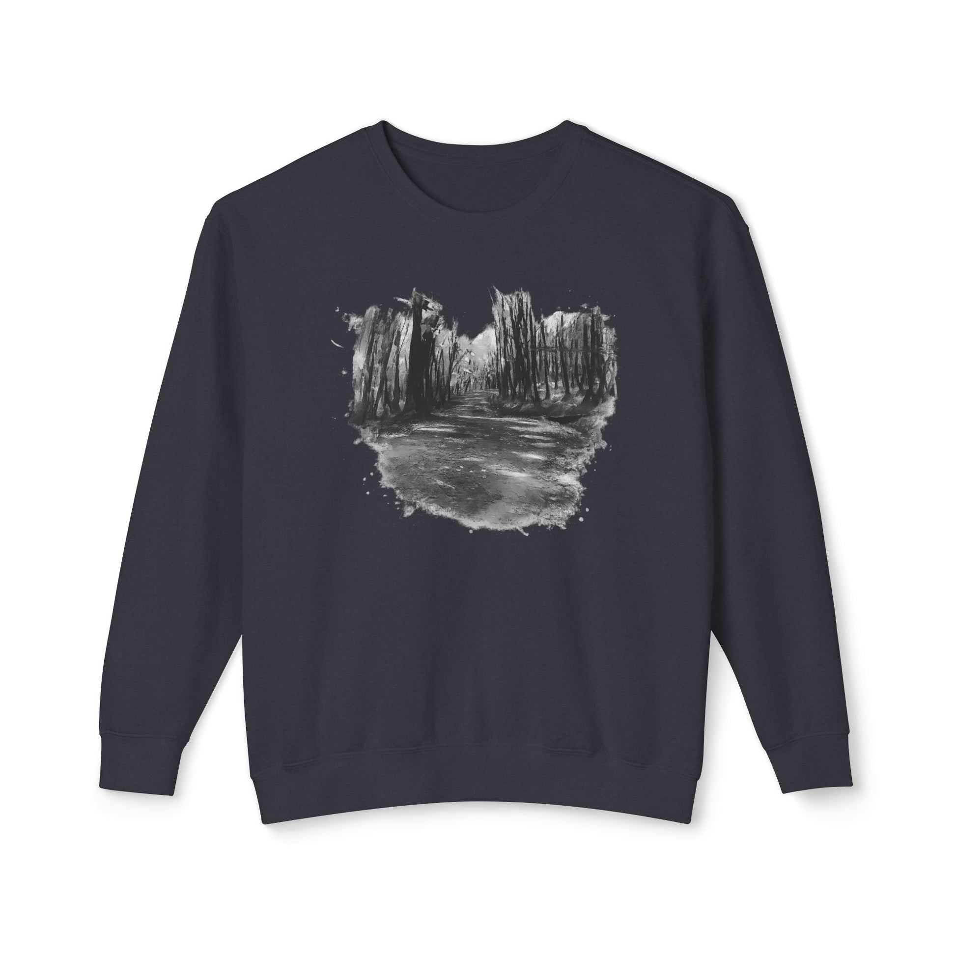 Scenic Minimalist Crewneck Sweatshirt - Cozy Art Tee for Nature Lovers, Gift for Her, Layering Essential, Perfect for Fall, Everyday Wear - TRV
