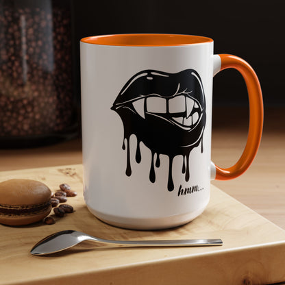 Dripping Lip Coffee Mug – "hmm..." Accent Ceramic Mug (11/15oz)