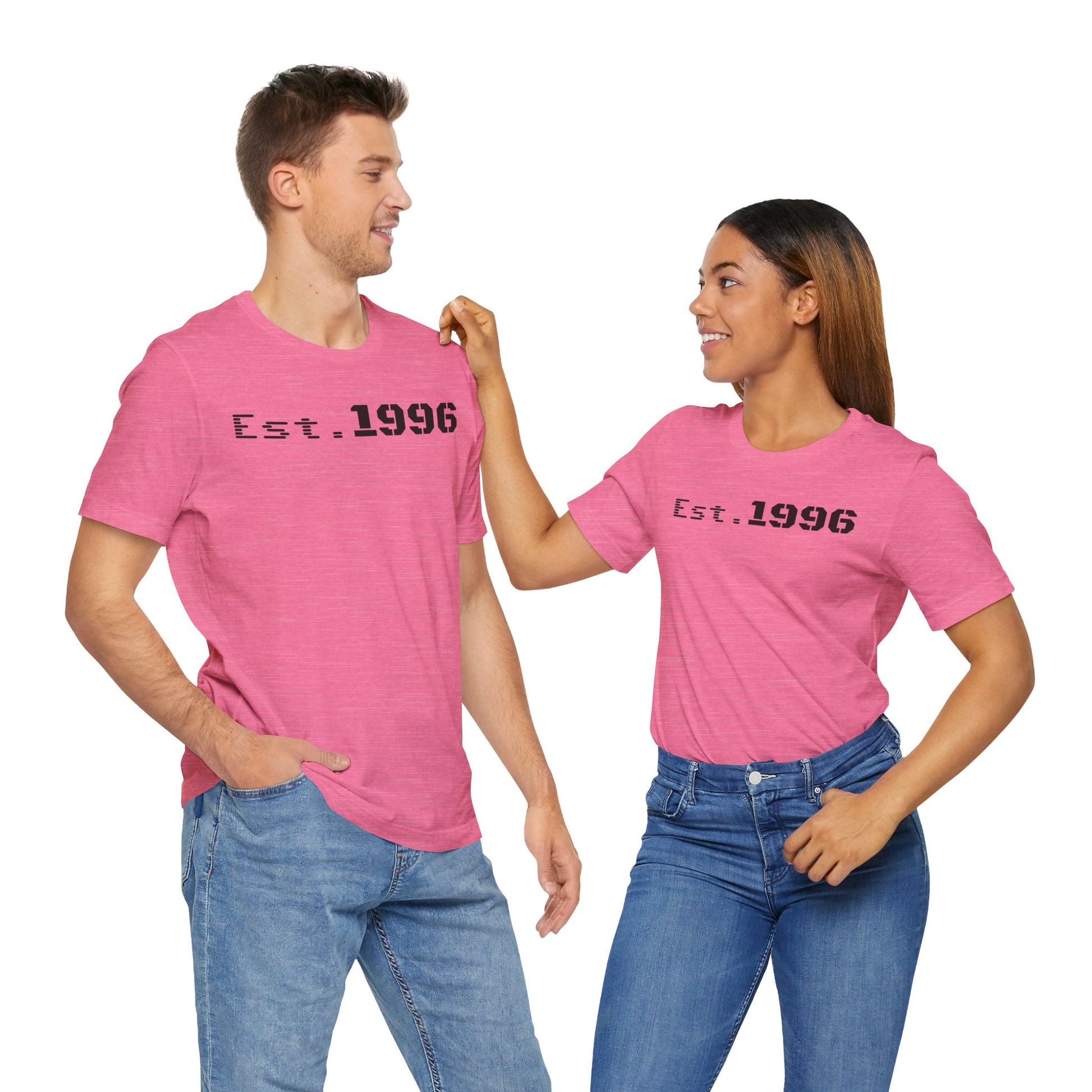Unisex Jersey Tee - 'Est. 1996' Graphic Shirt, Birthday Gift, Casual Wear, Vintage Style, Retro Fashion, Gift for Him/Her - TRV