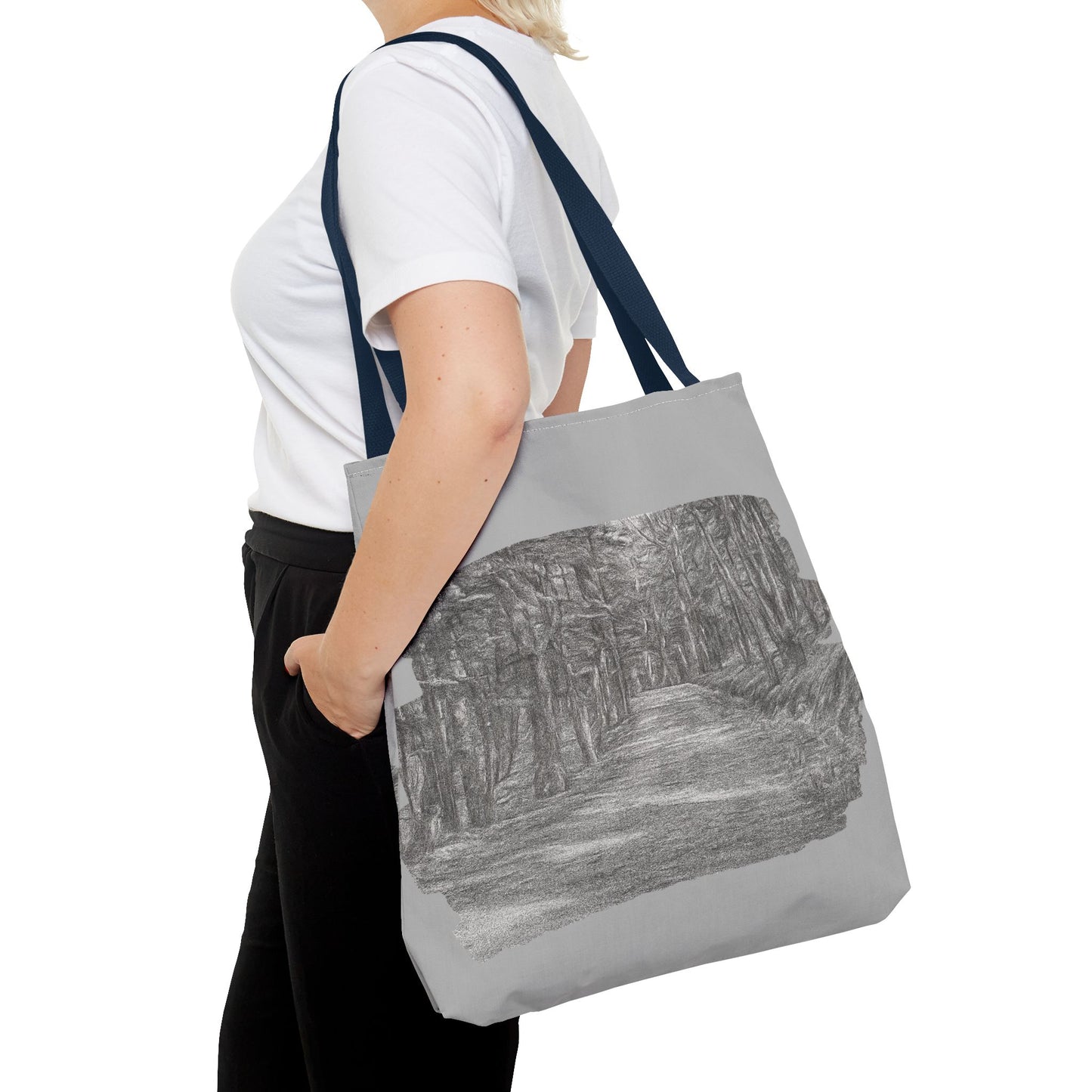 Scenic Path Tote Bag, Reversible Tote, Eco-Friendly Shopper, Outdoor Adventure Bag, Gift for Nature Lovers, Stylish Carryall - TRV