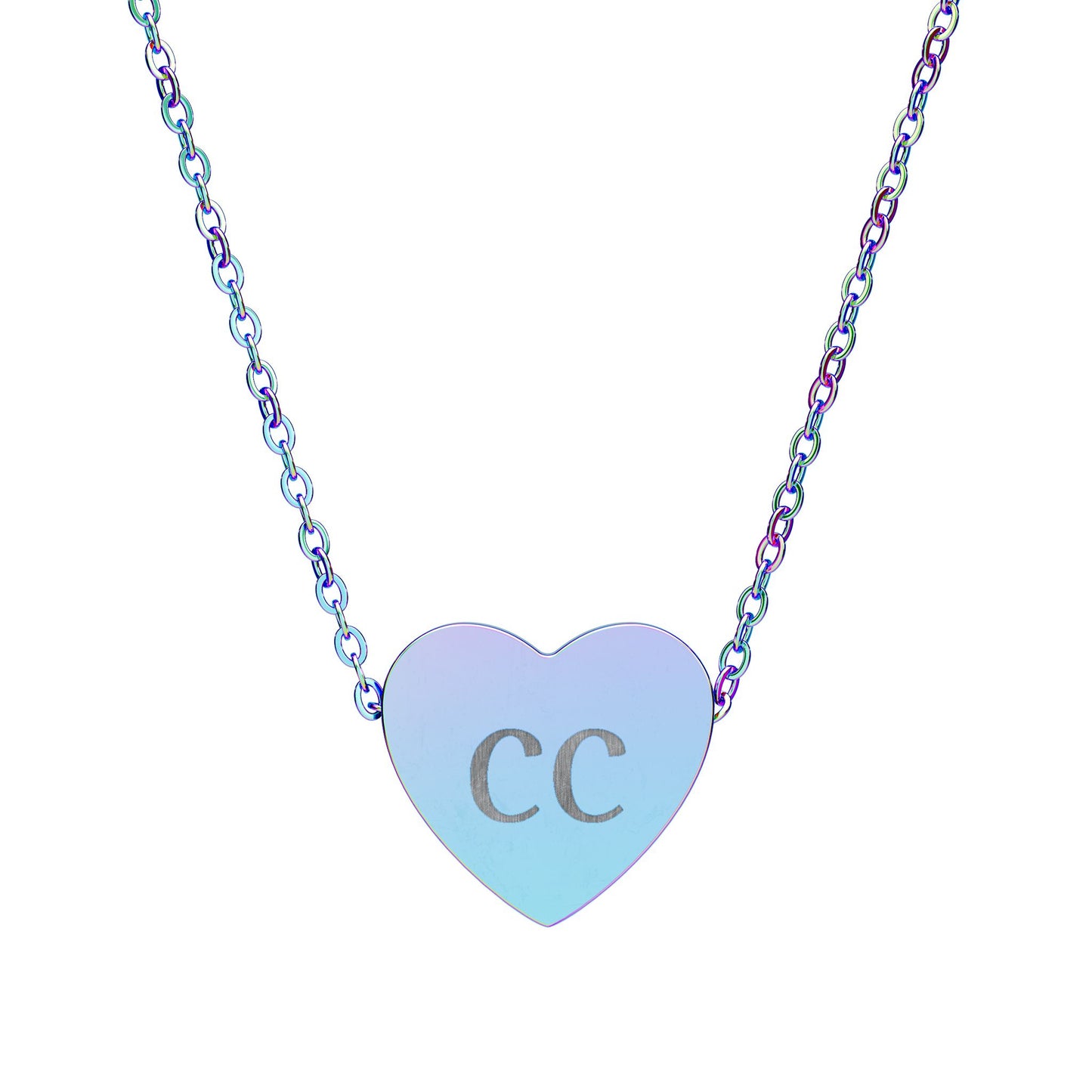 Engraved Heart Necklace — Personalized Initials Pendant - TRV