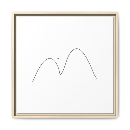 Minimal Line Mountains Matte Canvas Framed