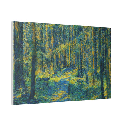 Sunlit Forest Path Canvas – Impressionist Woodland Wall Art