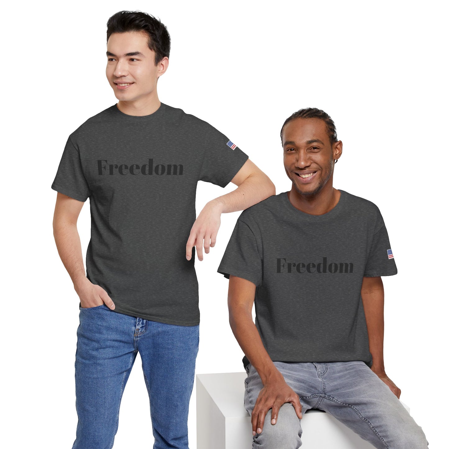 Freedom script tee | T-Shirt, American flag sleeve - TRV