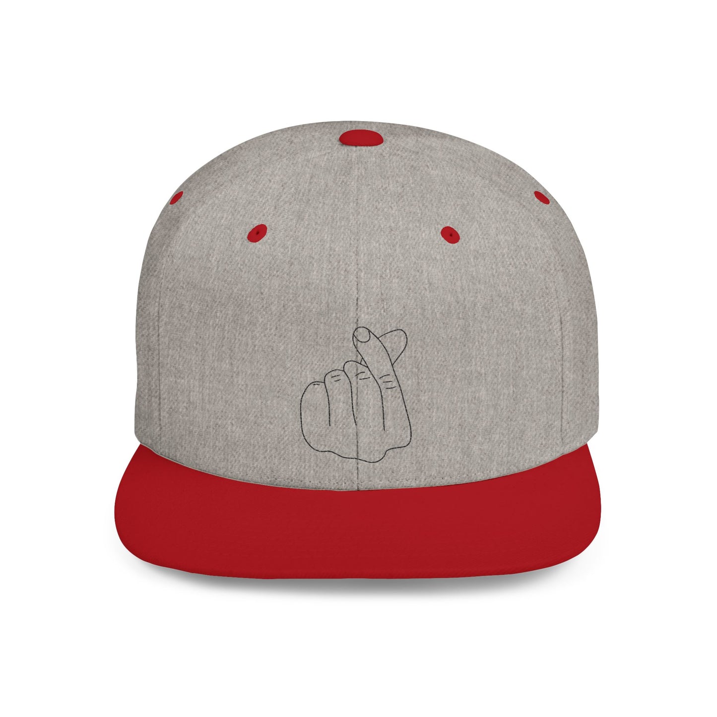 Minimalist Hand Gesture Flat Bill Snapback Hat - TRV