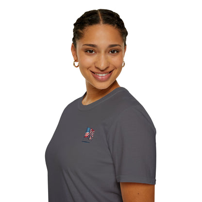 Patriotic Unisex Softstyle T-Shirt, American Flag Tee, USA Pride Shirt, Perfect for Independence Day, Casual Wear - TRV