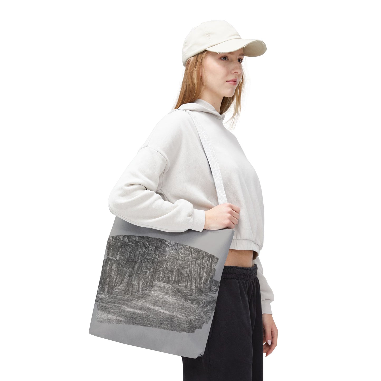 Scenic Path Tote Bag, Reversible Tote, Eco-Friendly Shopper, Outdoor Adventure Bag, Gift for Nature Lovers, Stylish Carryall - TRV