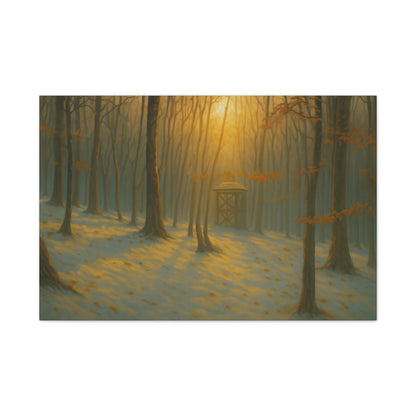 Matte Canvas Wall Art, Scenic Nature Print, Calm Forest Decor, Cozy Home Aesthetic, Autumn Landscape, Gift for Nature Lovers - TRV