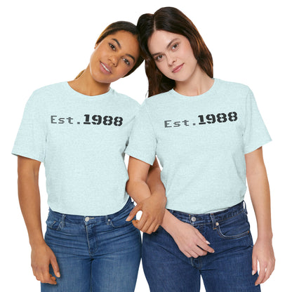 Est. 1988 Unisex Jersey Tee, Vintage Birthday Shirt, Casual Everyday Wear, Gift for Him or Her, Anniversary Celebration Tee