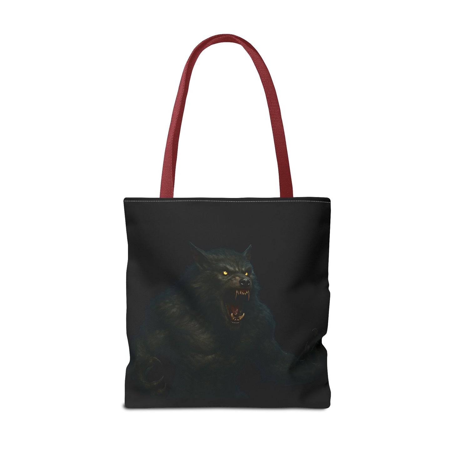 Fierce Werewolf Tote Bag, Halloween Accessories, Dark Art Tote, Animal Lover Gift, Geeky Shopping Bag - TRV