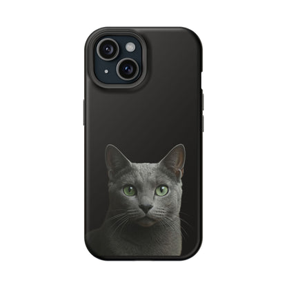 Russian Blue Cat Phone Case — Magnetic Impact-Resistant iPhone Cover