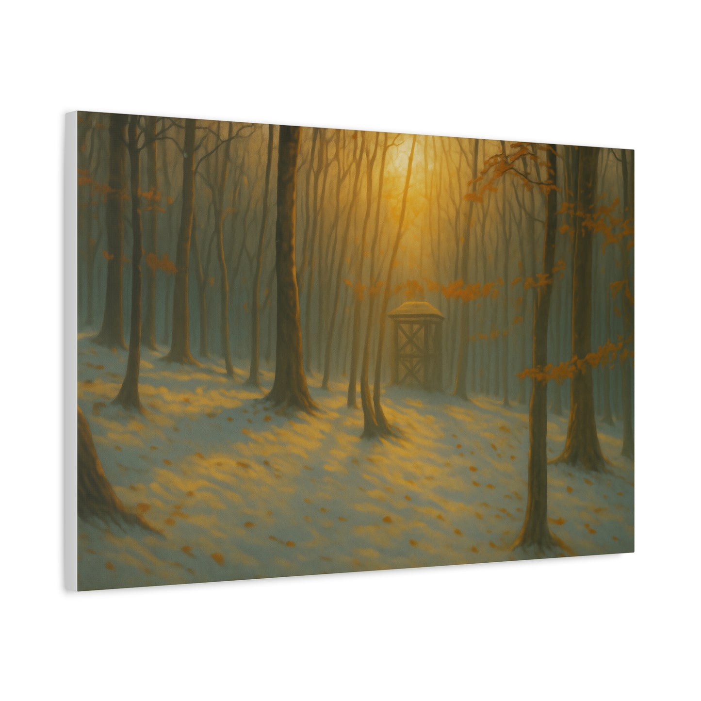 Matte Canvas Wall Art, Scenic Nature Print, Calm Forest Decor, Cozy Home Aesthetic, Autumn Landscape, Gift for Nature Lovers - TRV