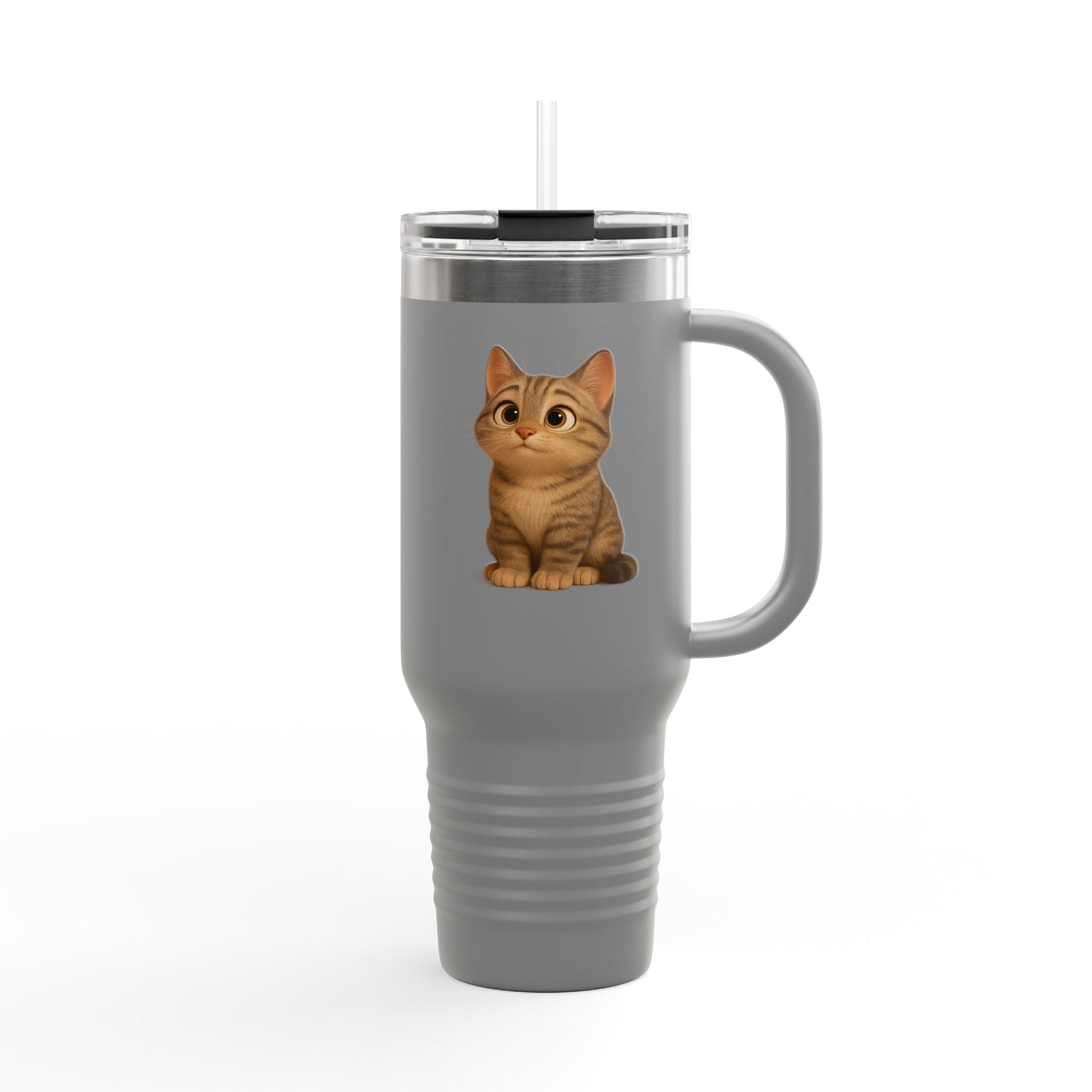 Cute Cat Insulated Travel Mug, Perfect for Pet Lovers, 40oz Coffee Cup, Travel Tumbler, Gift for Cat Lovers, Customizable Mug - TRV