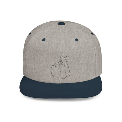 Minimalist Hand Gesture Flat Bill Snapback Hat - TRV