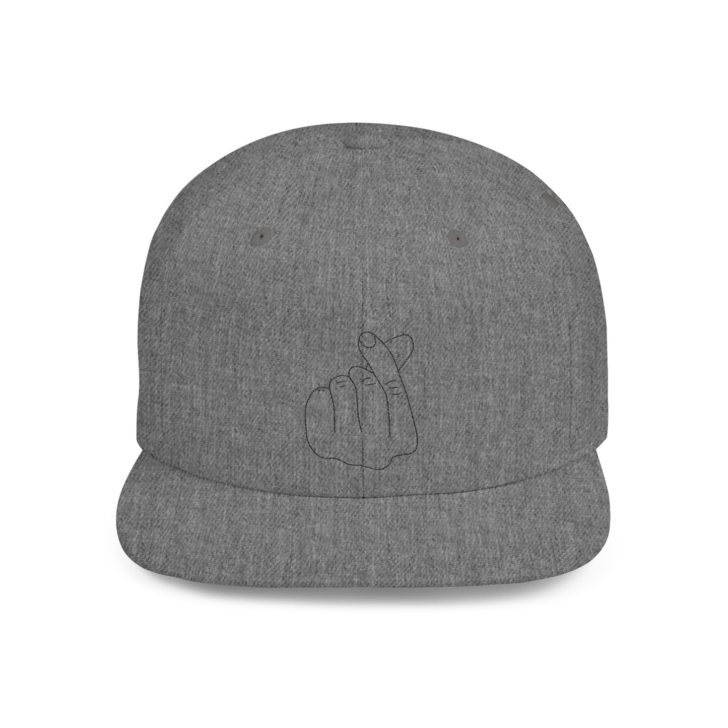 Minimalist Hand Gesture Flat Bill Snapback Hat - TRV