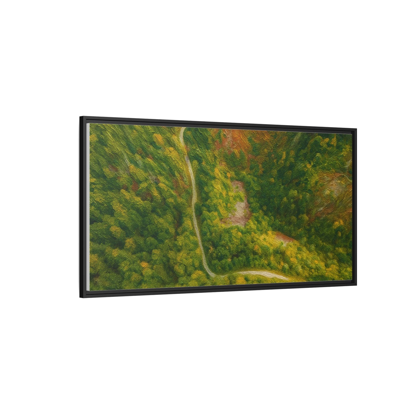 Framed Nature Canvas Art Print, Vibrant Forest Wall Decor, Abstract Landscape Artwork, Home Decoration, Gift for Nature Lovers - TRV