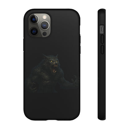 Werewolf Phone Case, Tough Cases, Black Panther Design, Gift for Animal Lovers, Phone Accessories, Fierce Phone Protection - TRV
