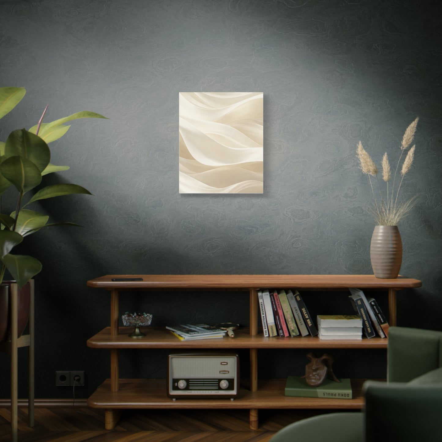 Neutral Abstract Wave Art Matte Canvas
