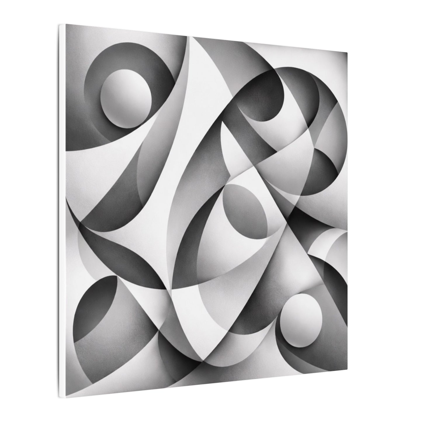Monochrome Abstract Geometric Art Matte Canvas