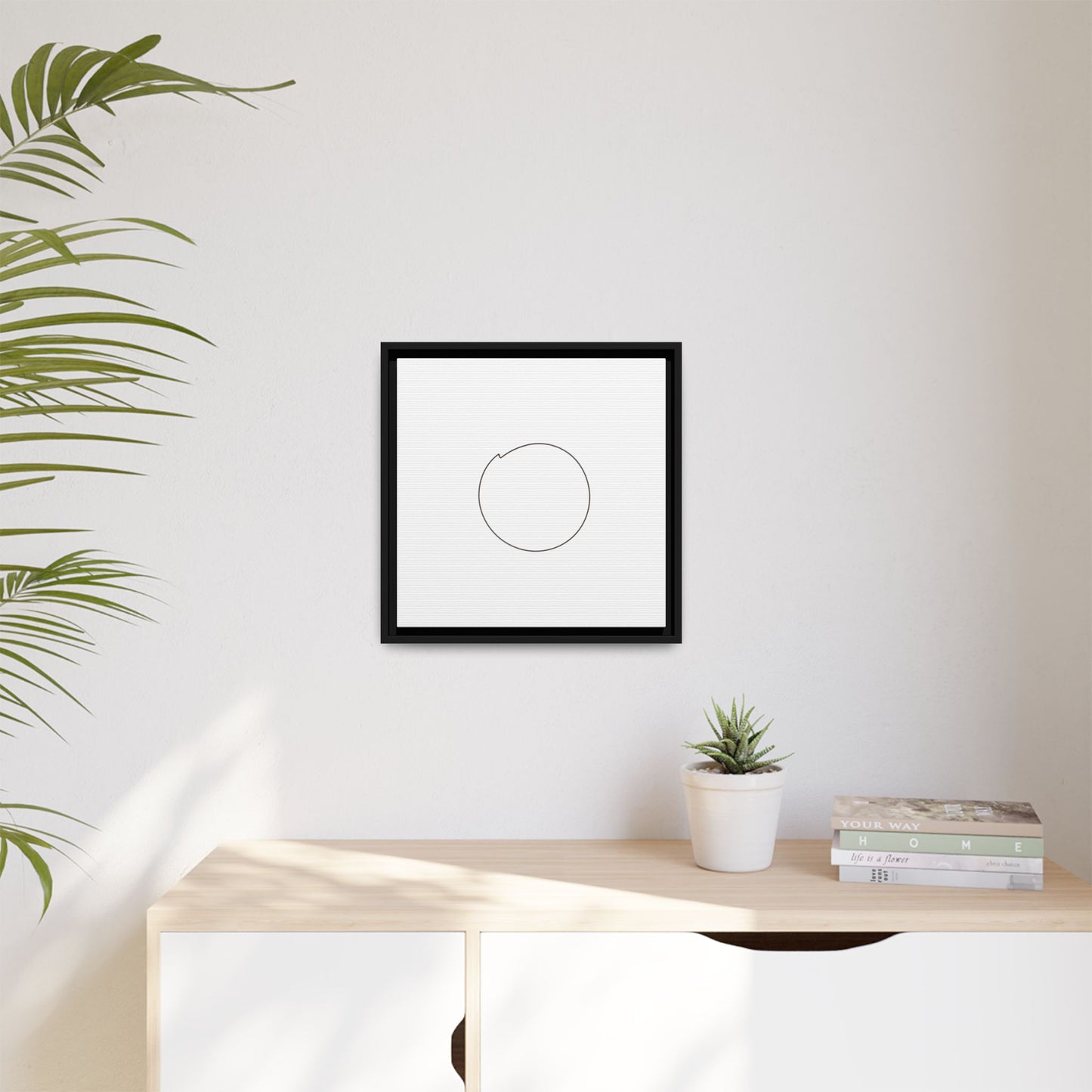 Minimal Circle Line Matte Canvas Framed | Modern Abstract Wall Art