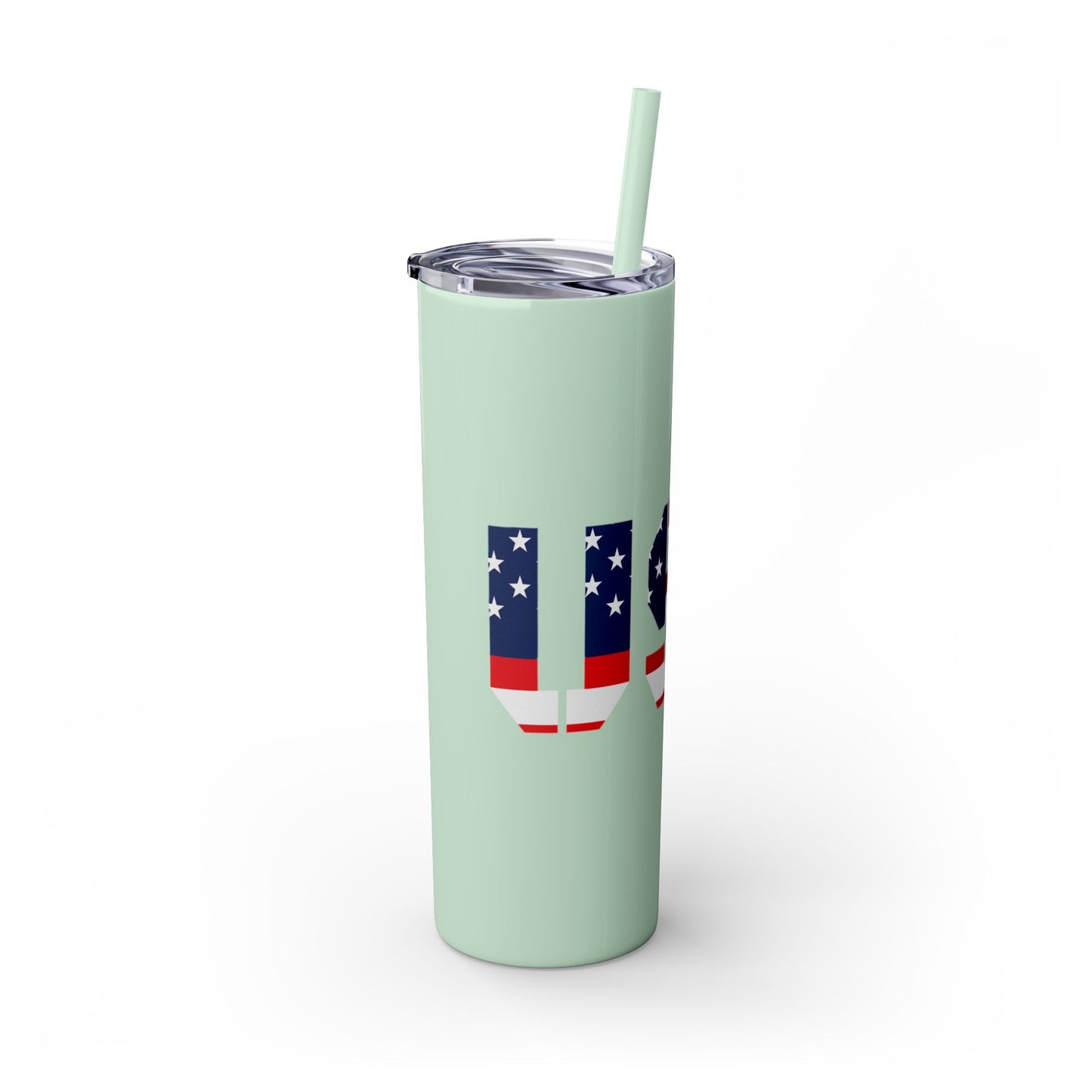 Skinny Tumbler — USA Flag 20oz Straw Tumbler (Patriotic Travel Cup)