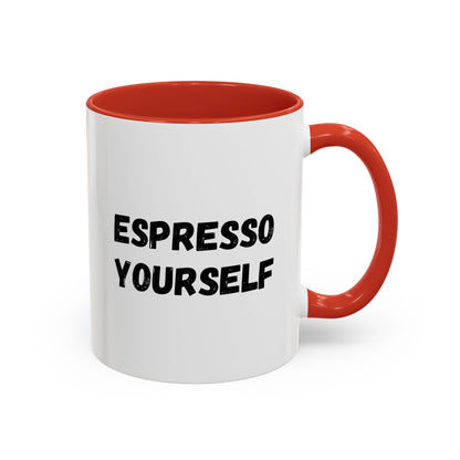 Espresso Yourself Coffee Mug - Fun Black Accented Mug for Coffee Lovers, Great Gift for Birthdays, Christmas, and Housewarming
