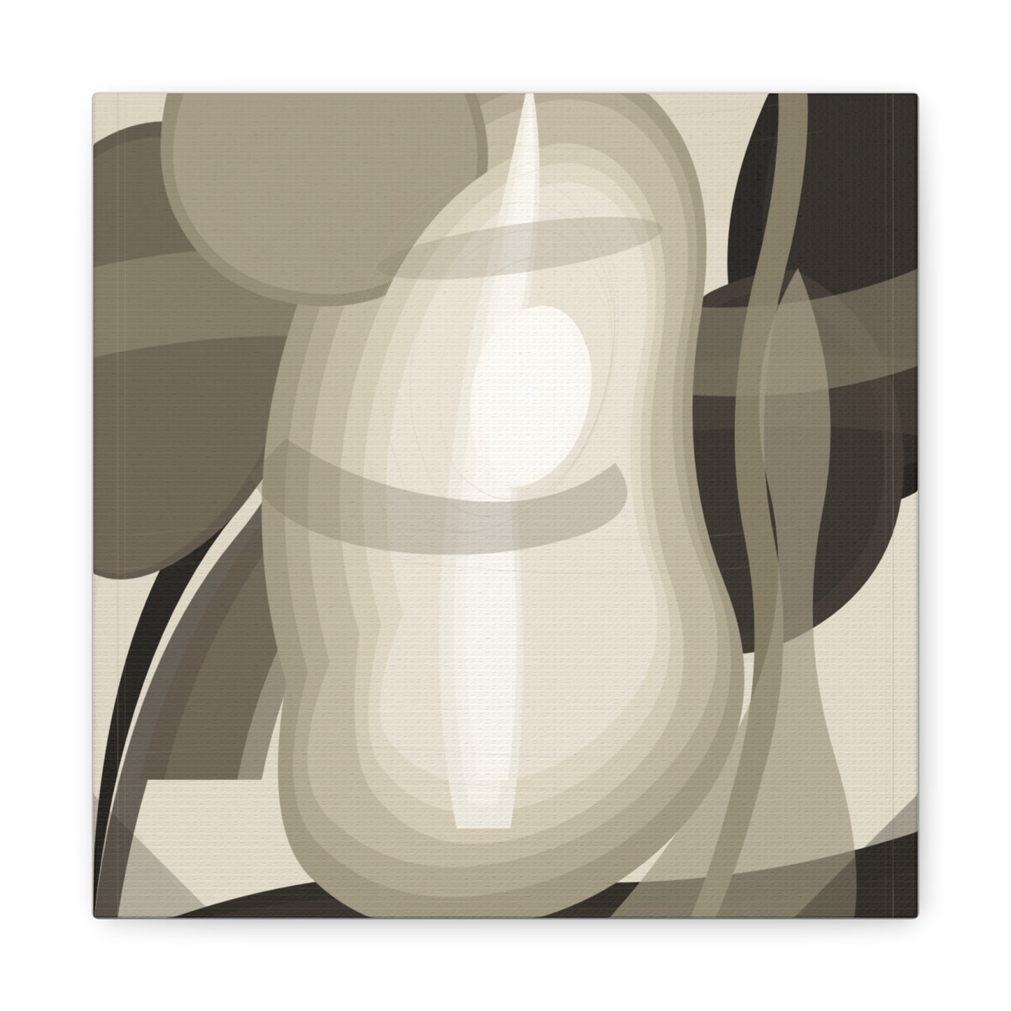 Abstract neutral pear still life canvas print on canvas by Printify, featuring a modern, minimalist fruit artwork.