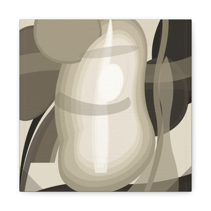 Abstract neutral pear still life canvas print on canvas by Printify, featuring a modern, minimalist fruit artwork.