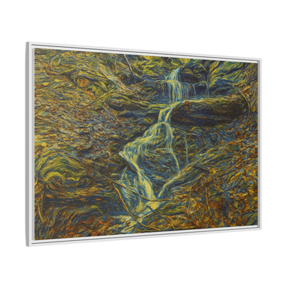 Van Gogh Style Framed Matte Canvas Art Print - Nature-Inspired Wall Decor, Abstract Waterfall Artwork, Home Office Decoration - TRV