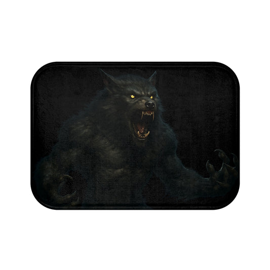 Fierce Werewolf Bath Mat - Perfect for Halloween Decor, Scary Bathroom Accents, Werewolf Theme, Home Decor, Gift for Horror Fans - TRV