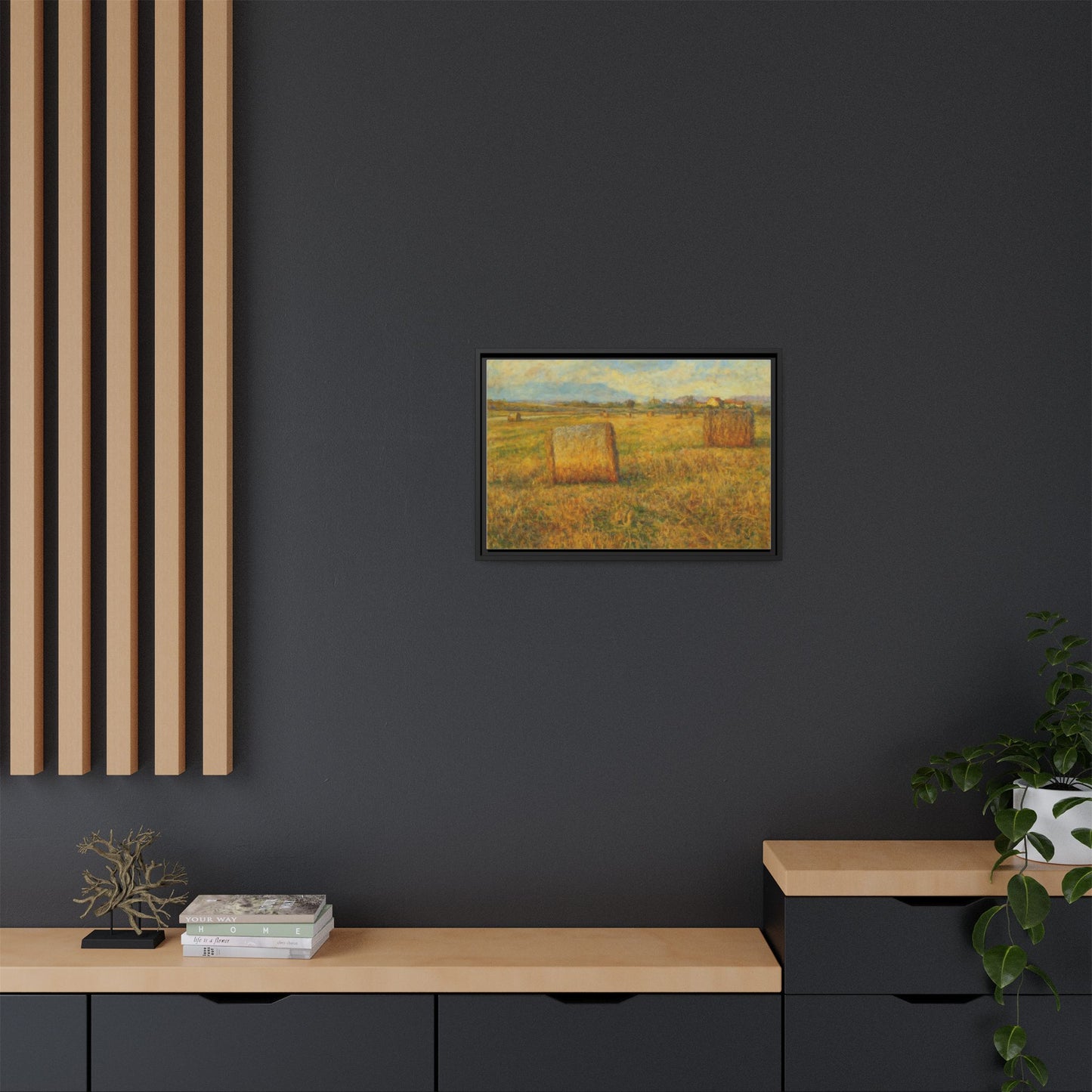 Framed Matte Canvas Wall Art - Rustic Farm Landscape, Country Decor, Home Gallery, Gift for Nature Lovers, Housewarming Decor - TRV