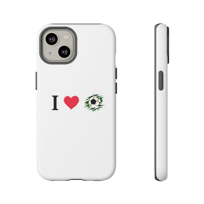 Soccer Phone Case, I Love Soccer, Tough Case Cover, Sporty Phone Accessories, Gift for Soccer Lovers, Unique Soccer Design - TRV