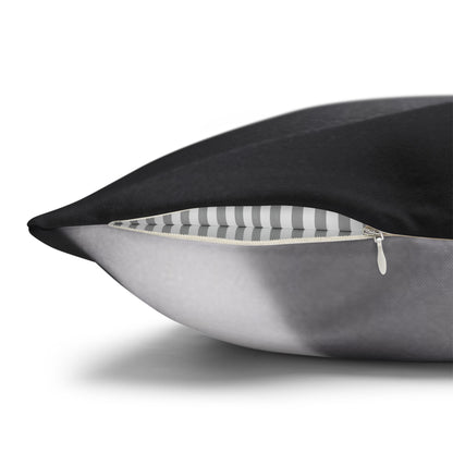 Abstract black and white photo pillowcase on a square decorative pillow, ideal for modern home decor by Printify.