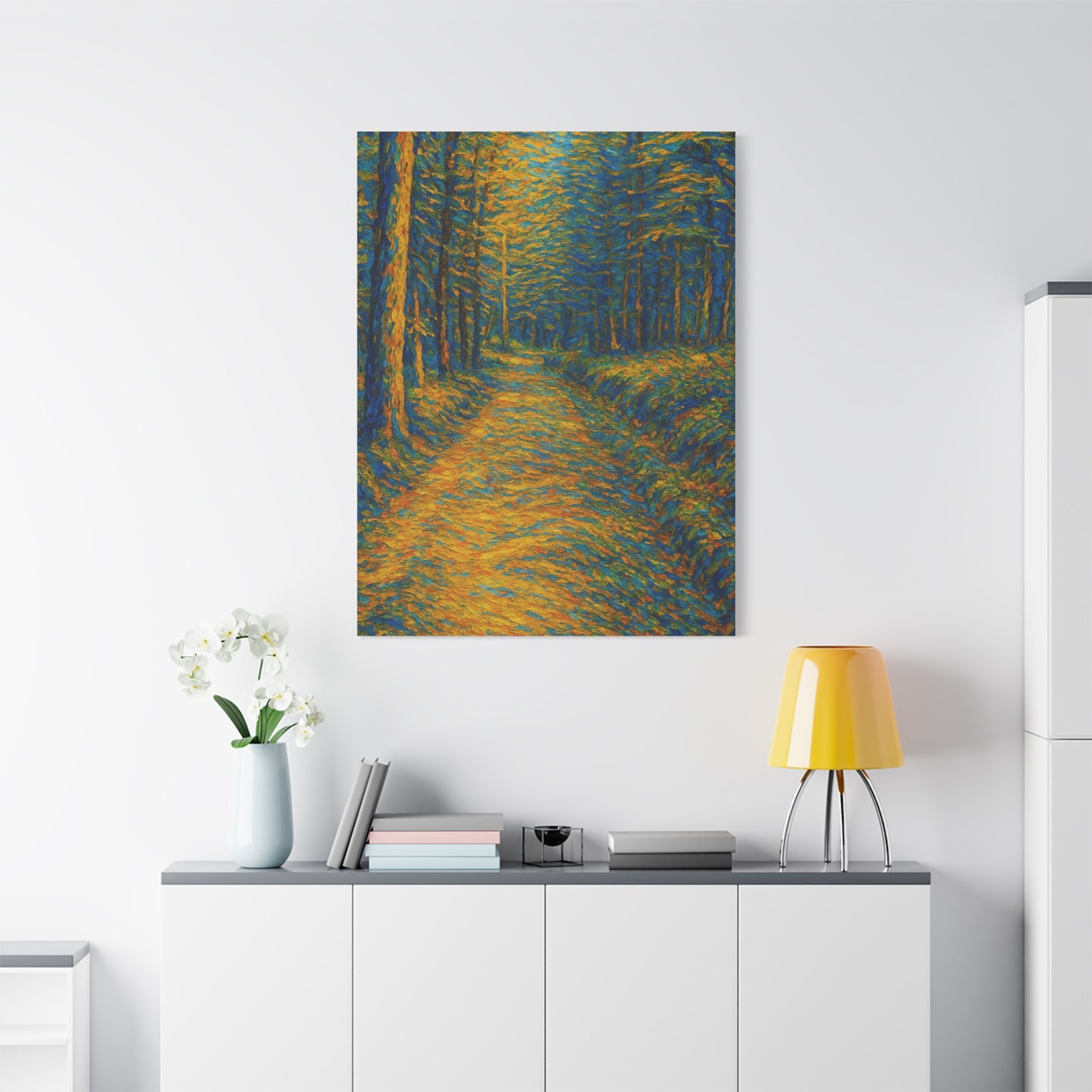Van Gogh Style Forest Canvas Art | Nature Wall Decor, Home Office Accent, Gift for Nature Lovers, Gallery Wrapped, Living Room Wall Art - TRV